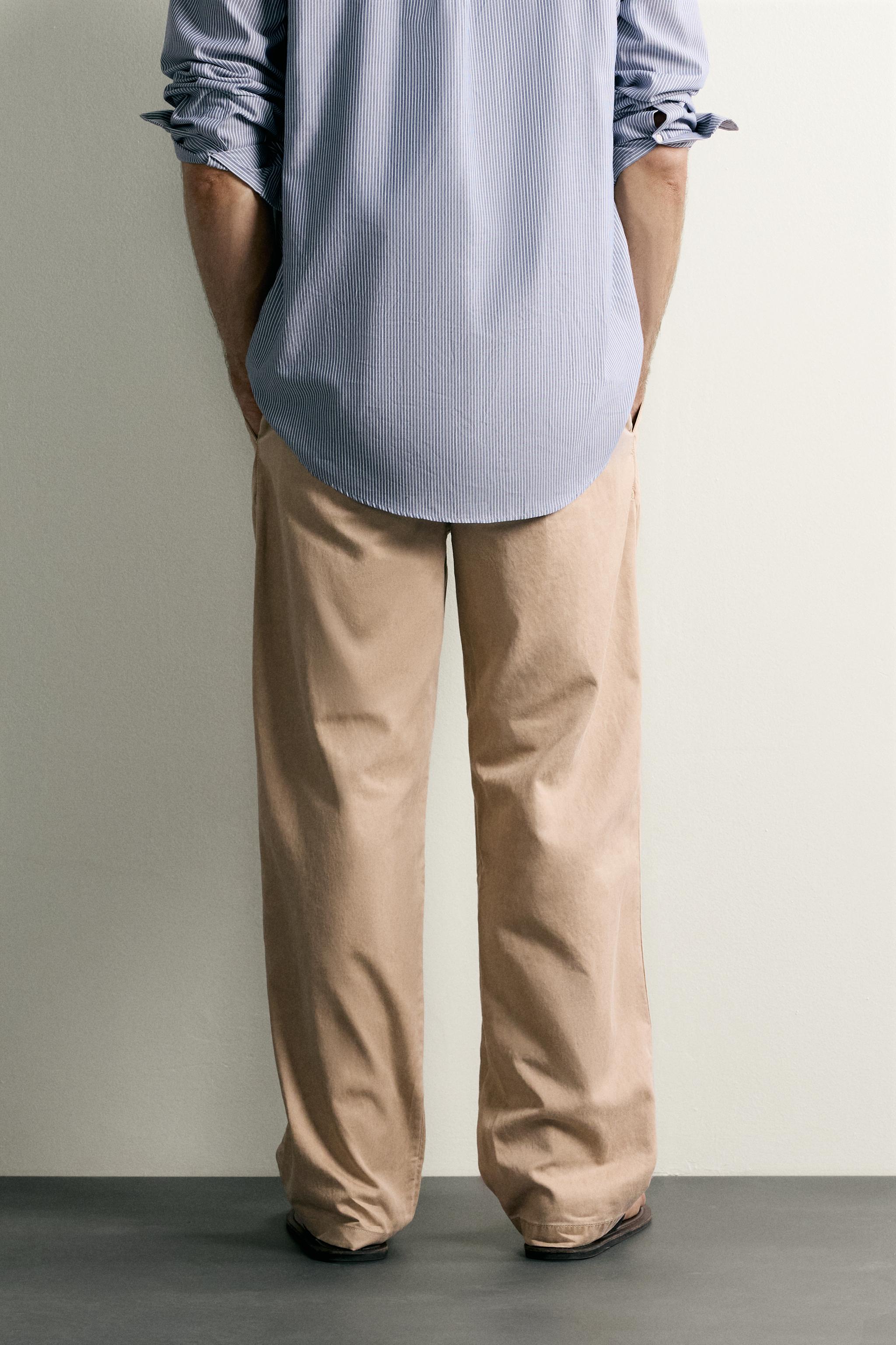 PANTALON CHINO DÉCONTRACTÉ À PLIS